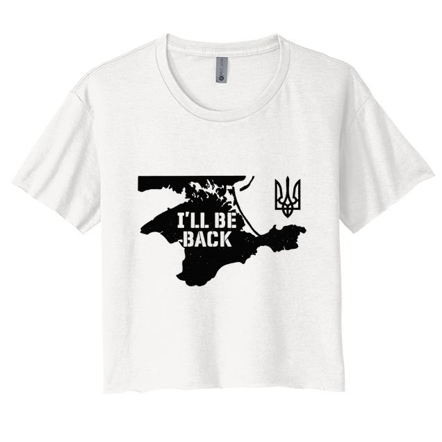 Ukraine Crimea ILl Be Back Ukrainian Map Trident Tryzub Crop Top