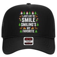 Ugly Christmas I Just Like To Smile Smilings My Favorite High Crown Mesh Back Trucker Hat