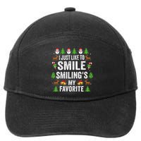 Ugly Christmas I Just Like To Smile Smilings My Favorite 7-Panel Snapback Hat