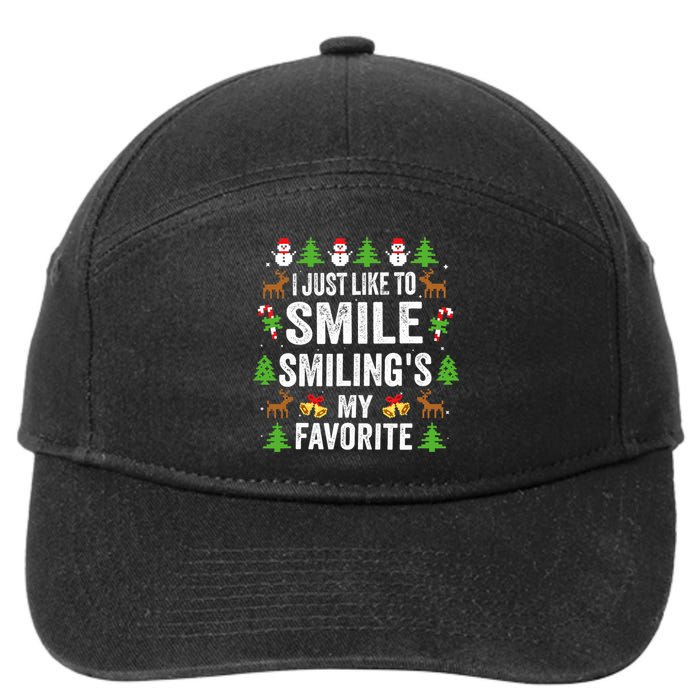 Ugly Christmas I Just Like To Smile Smilings My Favorite 7-Panel Snapback Hat