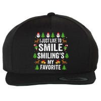 Ugly Christmas I Just Like To Smile Smilings My Favorite Wool Snapback Cap