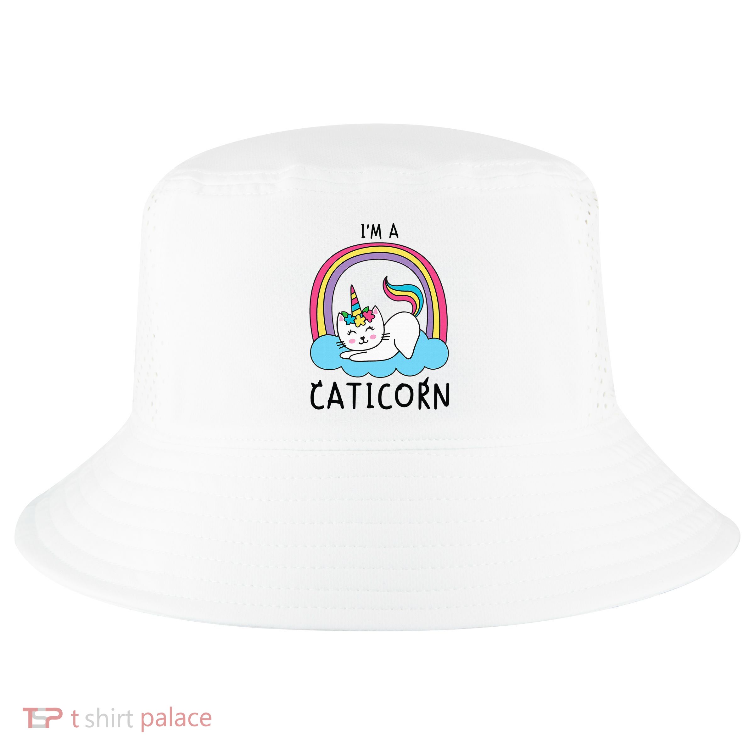 Unicorn Cat I'm a Caticorn Girl Unicorn Rainbow Lover Cool Comfort Performance Bucket Hat