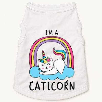 Unicorn Cat I'm a Caticorn Girl Unicorn Rainbow Lover Doggie Tank