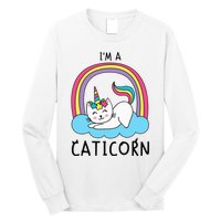 Unicorn Cat I'm a Caticorn Girl Unicorn Rainbow Lover Long Sleeve Shirt