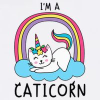 Unicorn Cat I'm a Caticorn Girl Unicorn Rainbow Lover Button