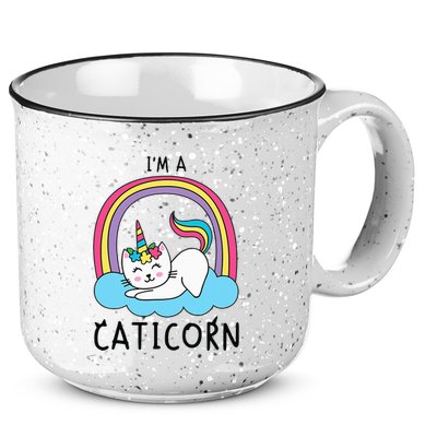 Unicorn Cat I'm a Caticorn Girl Unicorn Rainbow Lover 15oz Campfire Ceramic Mug