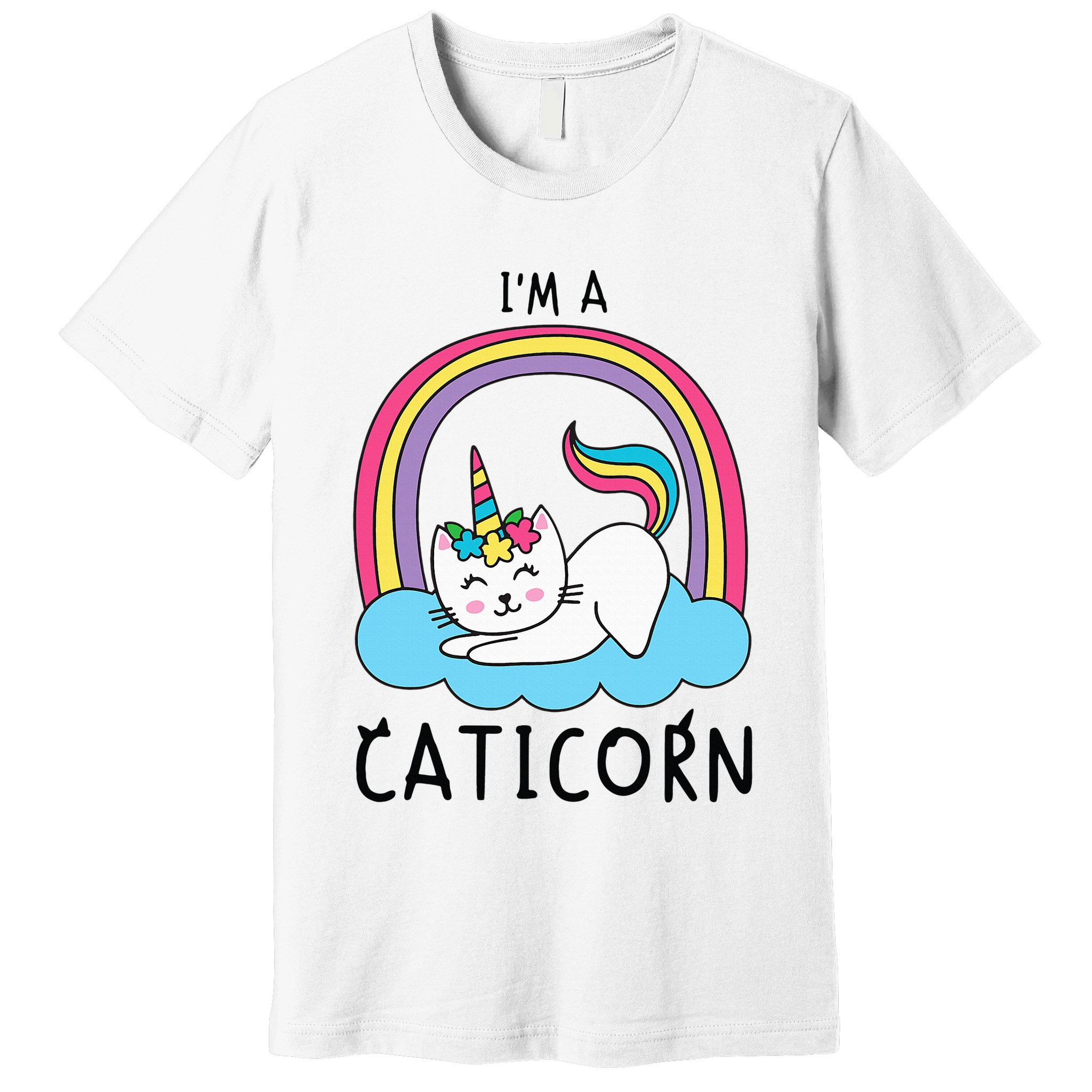 Unicorn Cat I'm a Caticorn Girl Unicorn Rainbow Lover Premium T-Shirt