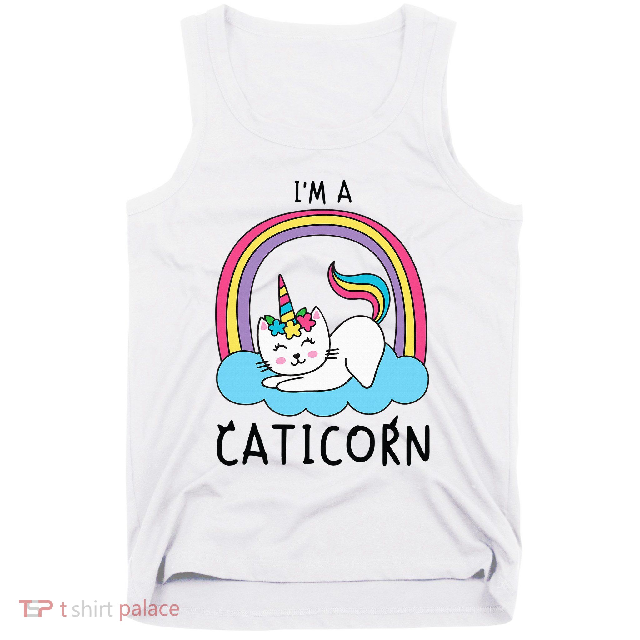 Unicorn Cat I'm a Caticorn Girl Unicorn Rainbow Lover Tank Top