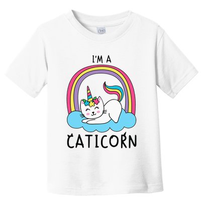 Unicorn Cat I'm a Caticorn Girl Unicorn Rainbow Lover Toddler T-Shirt