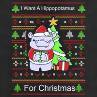 Ultimate Christmas I Want A Hippopotamus Ugly 7 Panel Mesh Trucker Snapback Hat