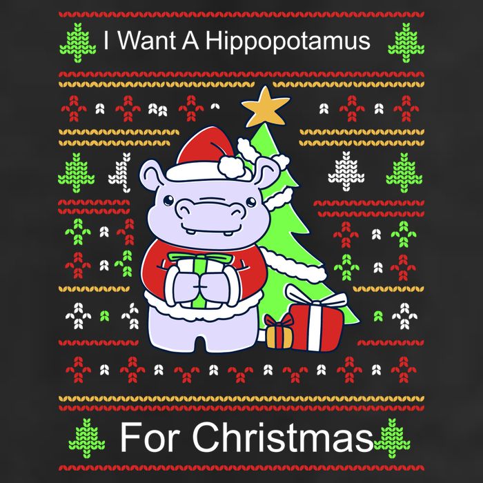 Ultimate Christmas I Want A Hippopotamus Ugly 7 Panel Mesh Trucker Snapback Hat