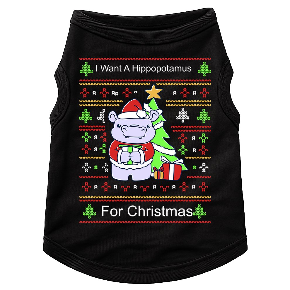 Ultimate Christmas I Want A Hippopotamus Ugly Doggie Tank