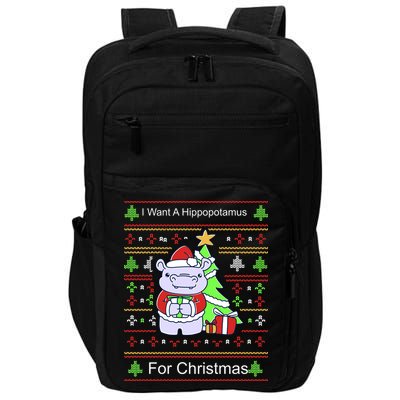Ultimate Christmas I Want A Hippopotamus Ugly Impact Tech Backpack