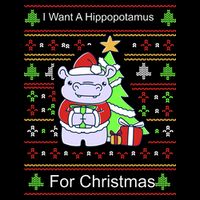 Ultimate Christmas I Want A Hippopotamus Ugly Button
