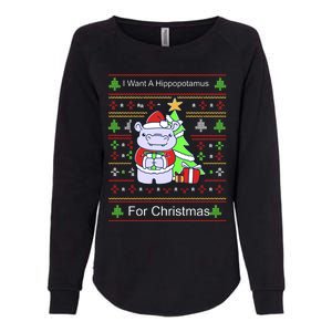 Ultimate Christmas I Want A Hippopotamus Ugly Womens California Wash Sweatshirt