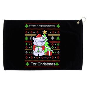 Ultimate Christmas I Want A Hippopotamus Ugly Grommeted Golf Towel