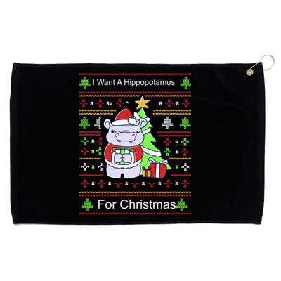 Ultimate Christmas I Want A Hippopotamus Ugly Grommeted Golf Towel