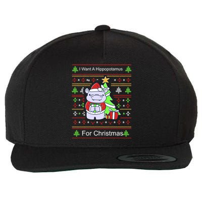 Ultimate Christmas I Want A Hippopotamus Ugly Wool Snapback Cap