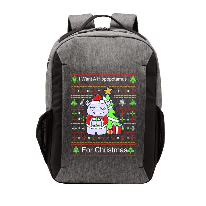 Ultimate Christmas I Want A Hippopotamus Ugly Vector Backpack