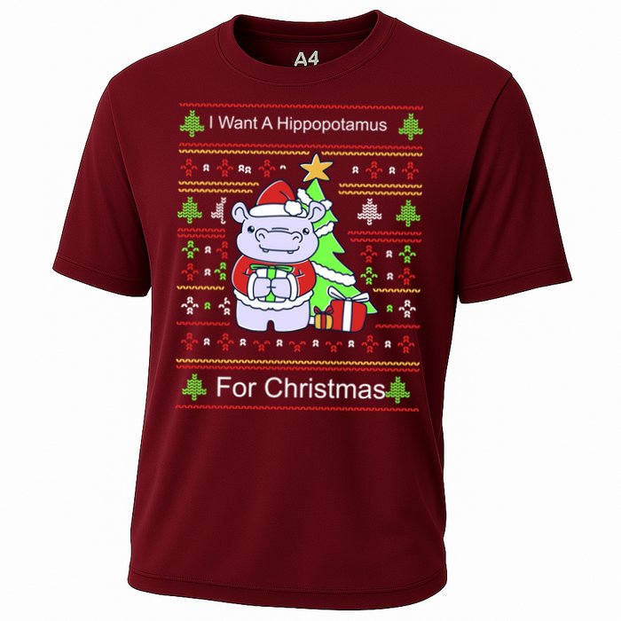 Ultimate Christmas I Want A Hippopotamus Ugly Cooling Performance Crew T-Shirt
