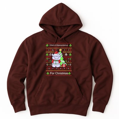Ultimate Christmas I Want A Hippopotamus Ugly Hoodie