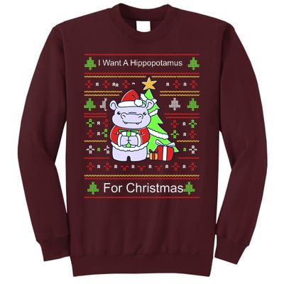 Ultimate Christmas I Want A Hippopotamus Ugly Tall Sweatshirt