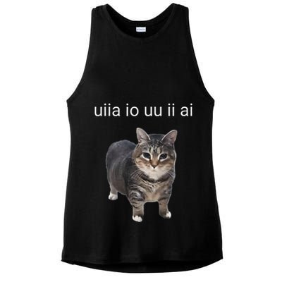 Uiia Cat I Wake Up I Engage In Tomfoolery Ladies PosiCharge Tri-Blend Wicking Tank