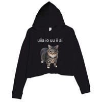 Uiia Cat I Wake Up I Engage In Tomfoolery Crop Fleece Hoodie
