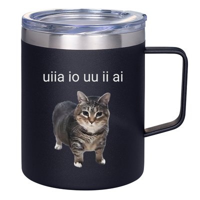 Uiia Cat I Wake Up I Engage In Tomfoolery 12oz Stainless Steel Coffee Mug