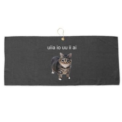 Uiia Cat I Wake Up I Engage In Tomfoolery Large Microfiber Waffle Golf Towel