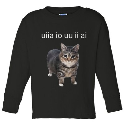 Uiia Cat I Wake Up I Engage In Tomfoolery Toddler Long Sleeve Shirt