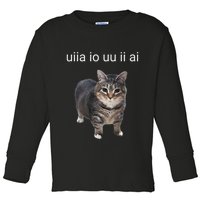 Uiia Cat I Wake Up I Engage In Tomfoolery Toddler Long Sleeve Shirt