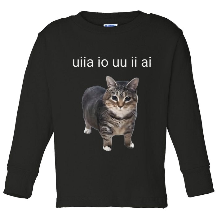 Uiia Cat I Wake Up I Engage In Tomfoolery Toddler Long Sleeve Shirt