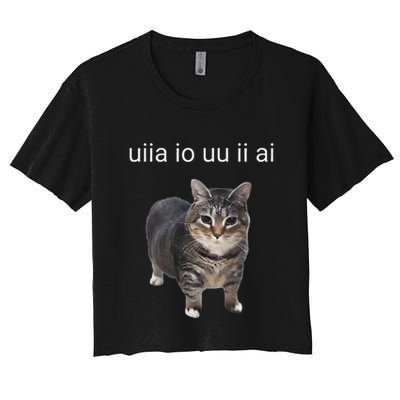 Uiia Cat I Wake Up I Engage In Tomfoolery Crop Top