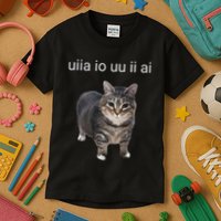 Uiia Cat I Wake Up I Engage In Tomfoolery Kids T-Shirt