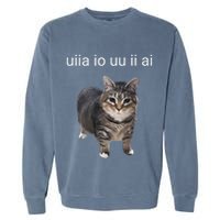Uiia Cat I Wake Up I Engage In Tomfoolery Garment-Dyed Sweatshirt