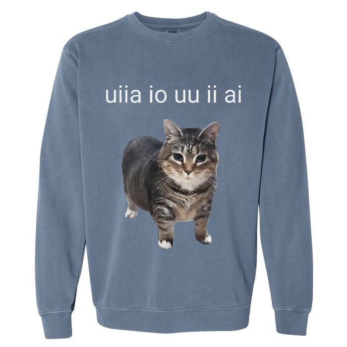 Uiia Cat I Wake Up I Engage In Tomfoolery Garment-Dyed Sweatshirt