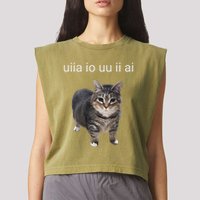 Uiia Cat I Wake Up I Engage In Tomfoolery Garment-Dyed Women's Muscle Tee