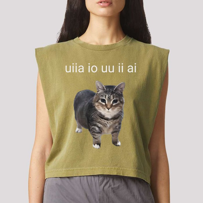 Uiia Cat I Wake Up I Engage In Tomfoolery Garment-Dyed Women's Muscle Tee