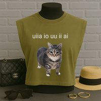 Uiia Cat I Wake Up I Engage In Tomfoolery Garment-Dyed Women's Muscle Tee