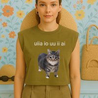 Uiia Cat I Wake Up I Engage In Tomfoolery Garment-Dyed Women's Muscle Tee