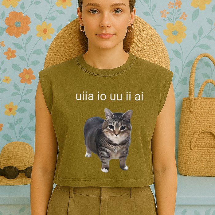 Uiia Cat I Wake Up I Engage In Tomfoolery Garment-Dyed Women's Muscle Tee