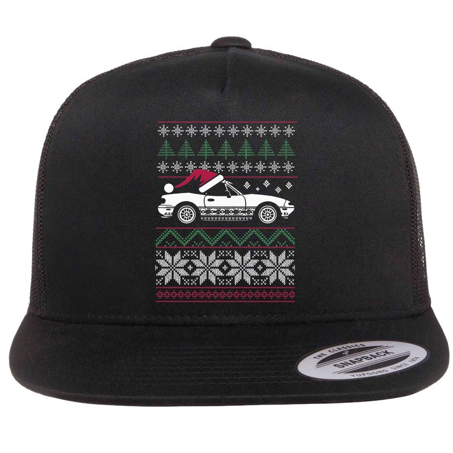 Ugly Christmas JDM Import Car  Flat Bill Trucker Hat