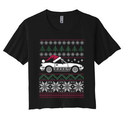 Ugly Christmas JDM Import Car  Women's Crop Top Tee