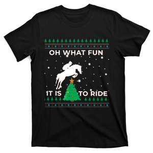 Ugly Christmas Jumper Horse Rider Equestrian Cowboy T-Shirt