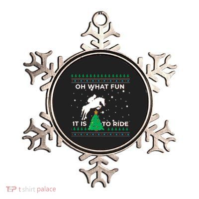 Ugly Christmas Jumper Horse Rider Equestrian Cowboy Metallic Star Ornament