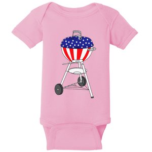 Usa Charcoal Kettle Grill July 4th Grill Baby Bodysuit