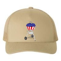 Usa Charcoal Kettle Grill July 4th Grill Yupoong Adult 5-Panel Trucker Hat