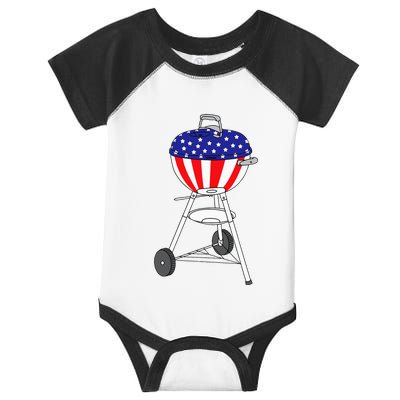 Usa Charcoal Kettle Grill July 4th Grill Infant Baby Jersey Bodysuit