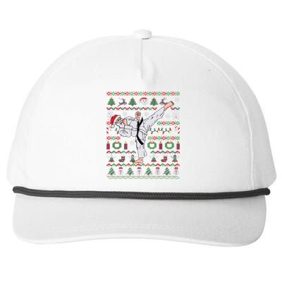 Ugly Christmas Karate Santa Claus Martial Arts Snapback Five-Panel Rope Hat